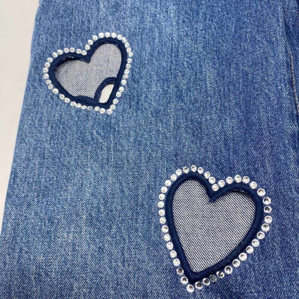 Alice + Olivia Karrie Embellished Heart Jeans 26 $550 - Picture 7 of 12